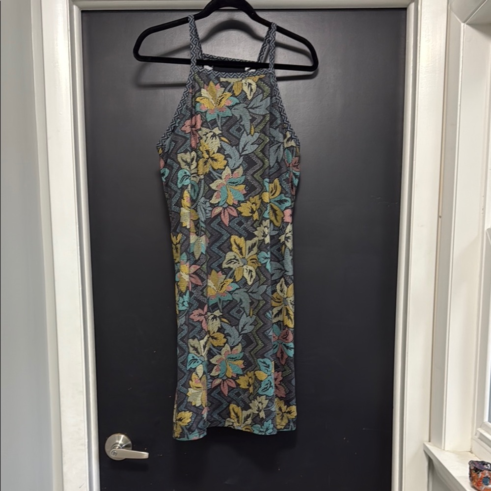 Prana Gray Halter Sheath Midi Dress Night Out